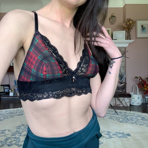 La Vie En Rose tartan lace bralette - Picture 6 of 11